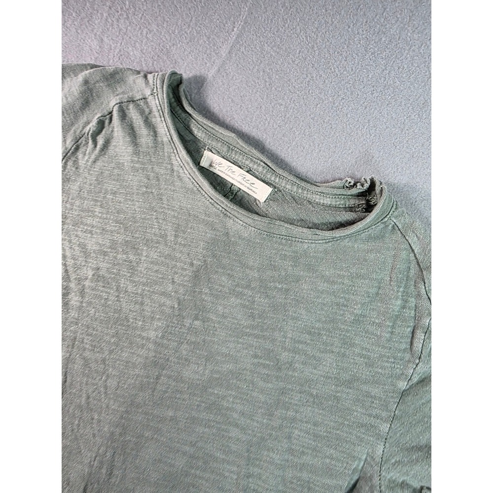 We The Free Free People Sage Green Lettuce Edge Short Sleeve T-Shirt Large